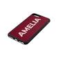Personalised Drop Shadow Dark Red Leather iPhone Case