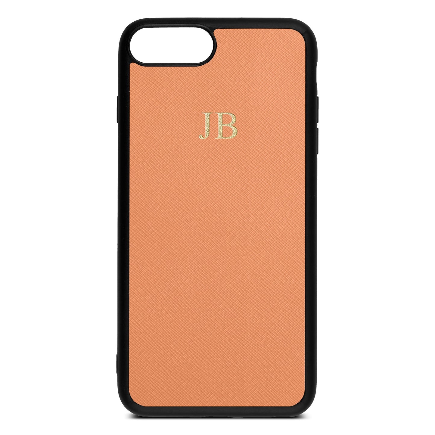 Personalised Orange Saffiano Leather iPhone 8 Plus Case