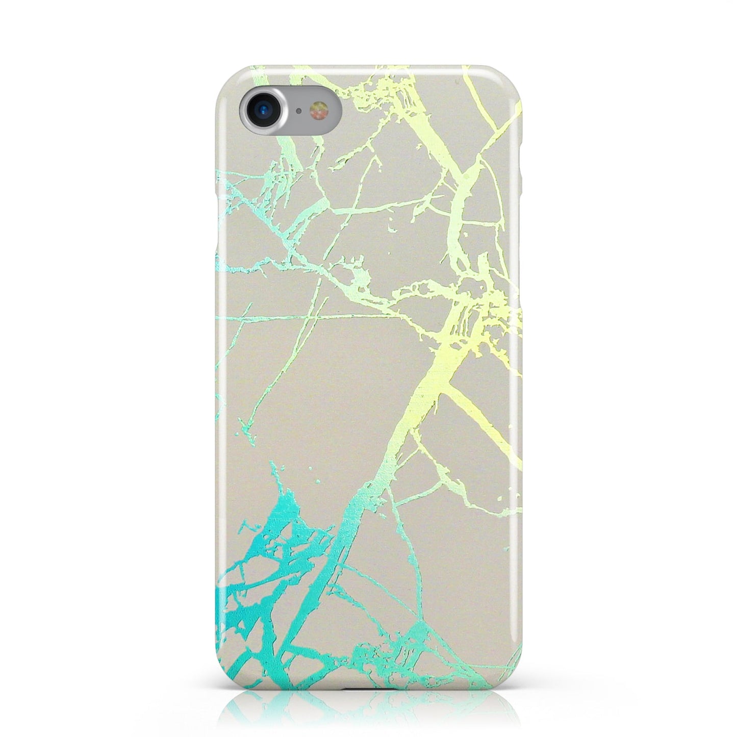 Holographic Marble Veins White Apple iPhone Case