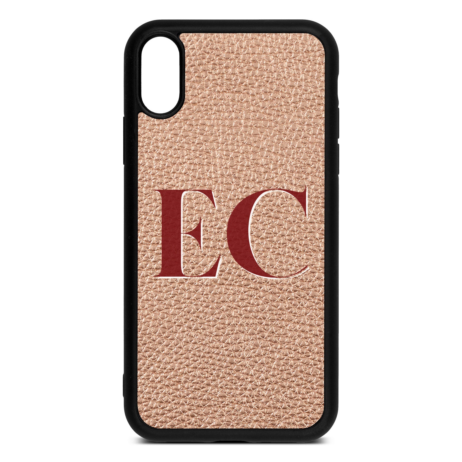 iPhone Xr Rose Gold Pebble Leather Case