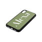 Personalisierte Drop Shadow Lime Green Leder iPhone Hülle