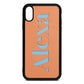 Personalised Orange Saffiano Leather iPhone XR Case
