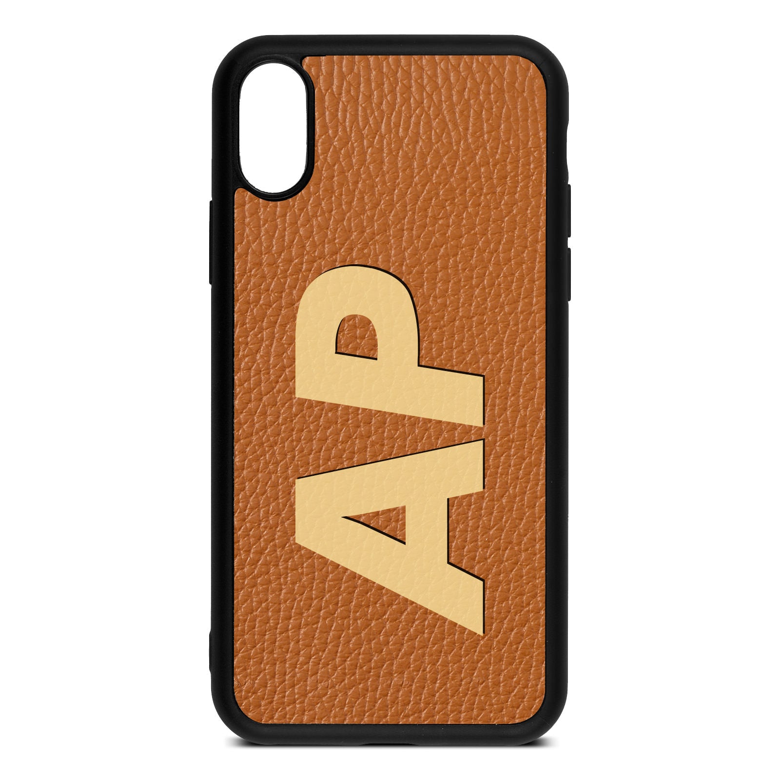 iPhone Xs Tan Pebble Leather Case