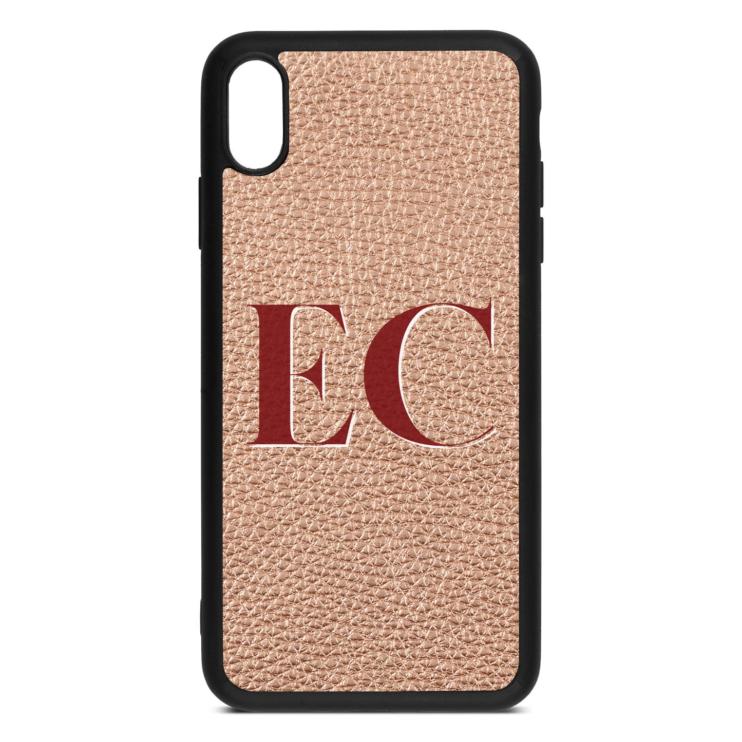 iPhone Xs Max Rose Gold Pebble Leather Case