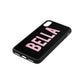 Personalised Drop Shadow Black Leather iPhone Case
