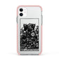 King of Pentacles Monochrome Apple iPhone 11 in White with Pink Impact Case