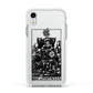 King of Pentacles Monochrome Apple iPhone XR Impact Case White Edge on Silver Phone