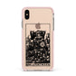 King of Pentacles Monochrome Apple iPhone Xs Max Impact Case Pink Edge on Gold Phone