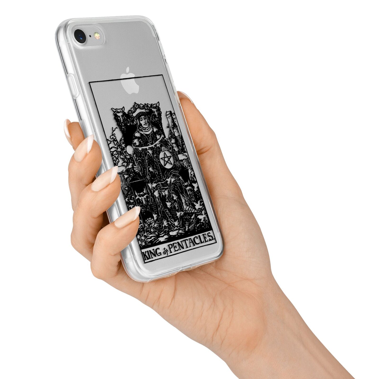 King of Pentacles Monochrome iPhone 7 Bumper Case on Silver iPhone Alternative Image