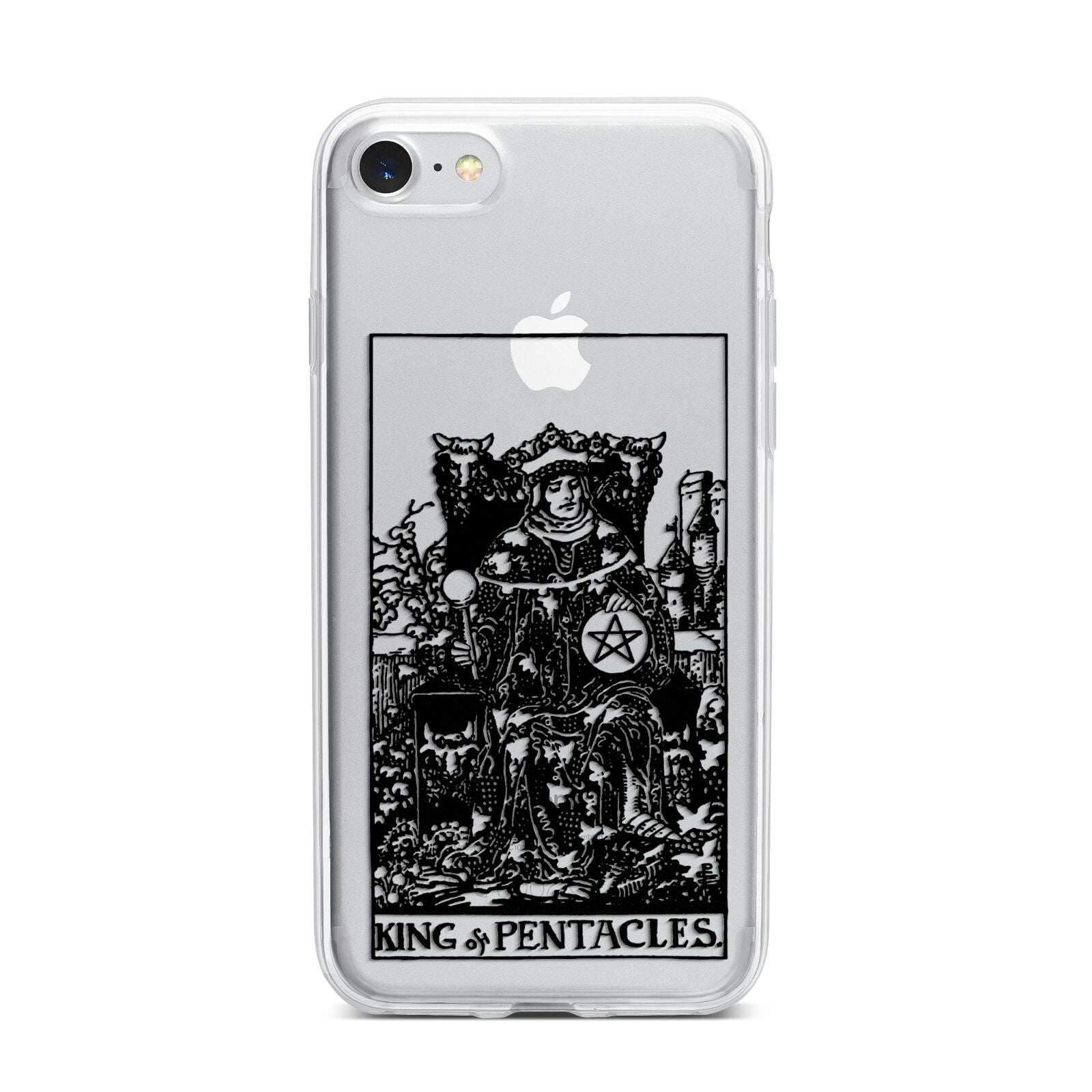 King of Pentacles Monochrome iPhone 7 Bumper Case on Silver iPhone