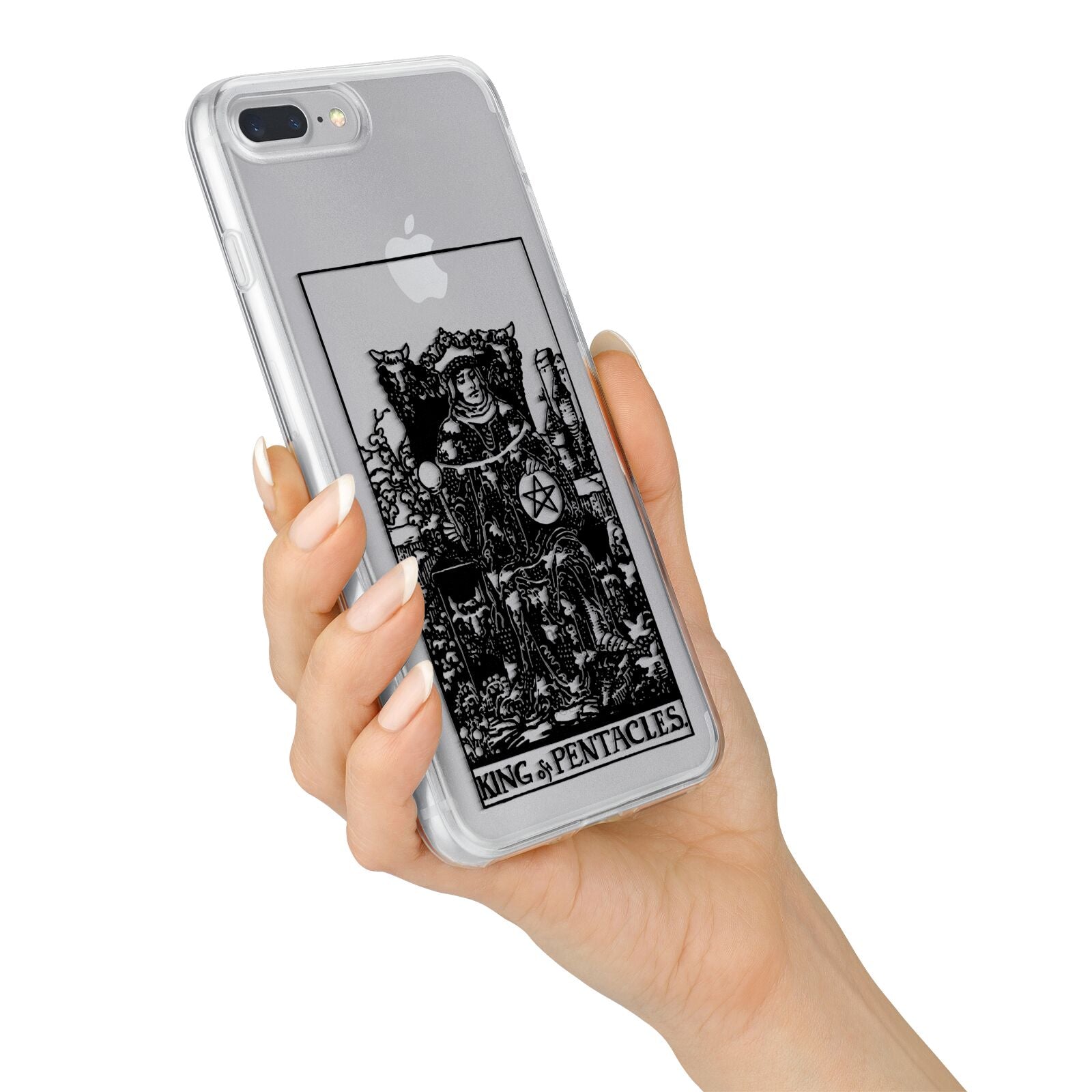 King of Pentacles Monochrome iPhone 7 Plus Bumper Case on Silver iPhone Alternative Image