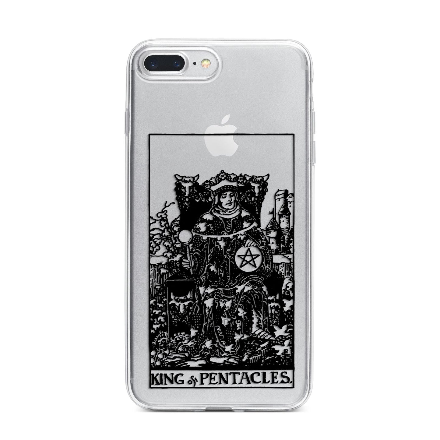 King of Pentacles Monochrome iPhone 7 Plus Bumper Case on Silver iPhone