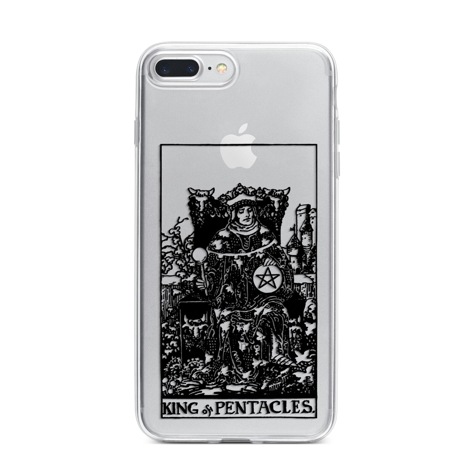 King of Pentacles Monochrome iPhone 7 Plus Bumper Case on Silver iPhone