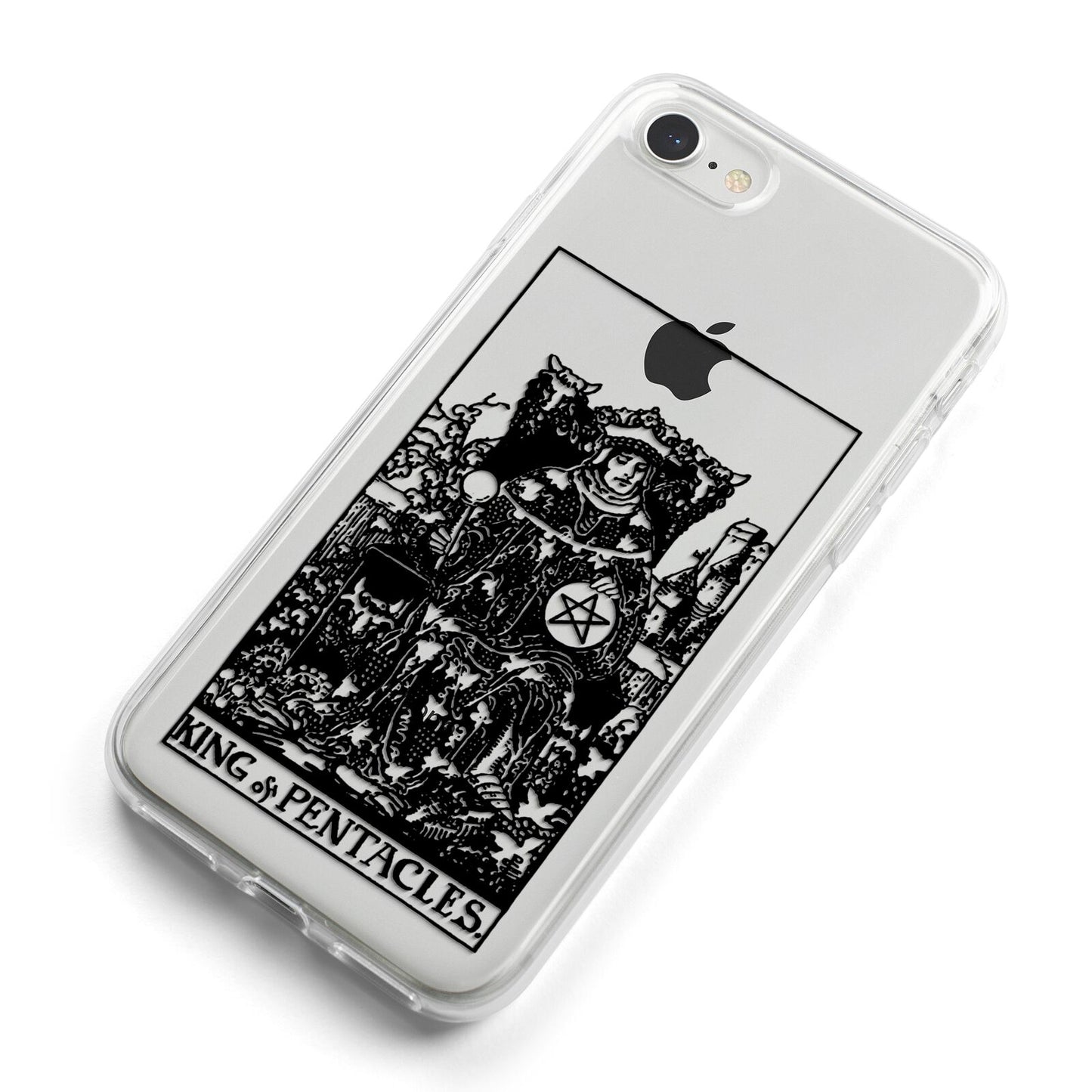 King of Pentacles Monochrome iPhone 8 Bumper Case on Silver iPhone Alternative Image