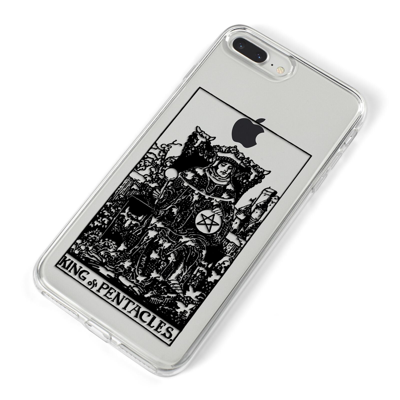 King of Pentacles Monochrome iPhone 8 Plus Bumper Case on Silver iPhone Alternative Image