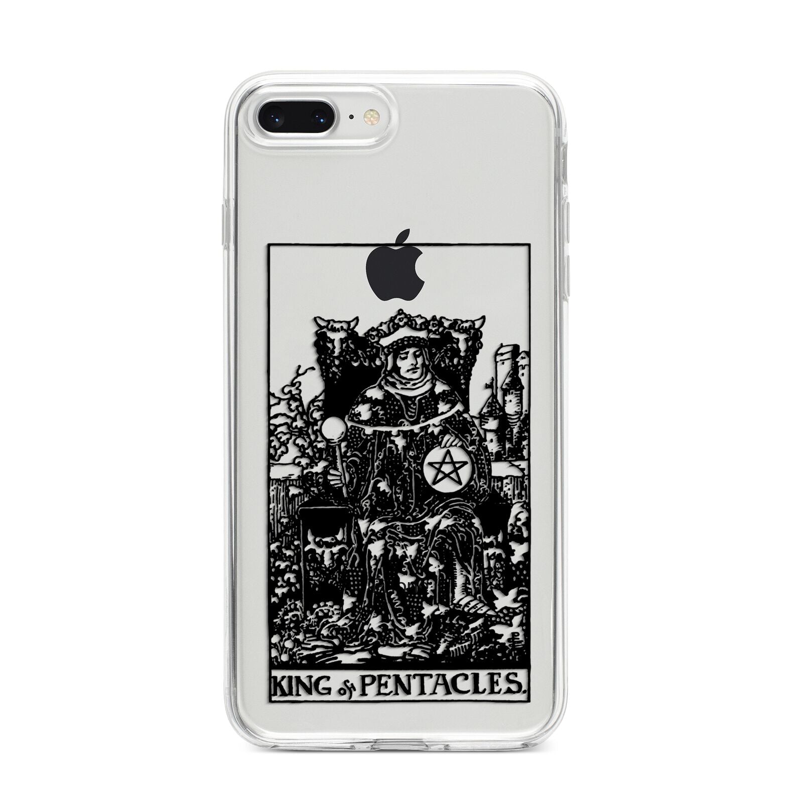 King of Pentacles Monochrome iPhone 8 Plus Bumper Case on Silver iPhone