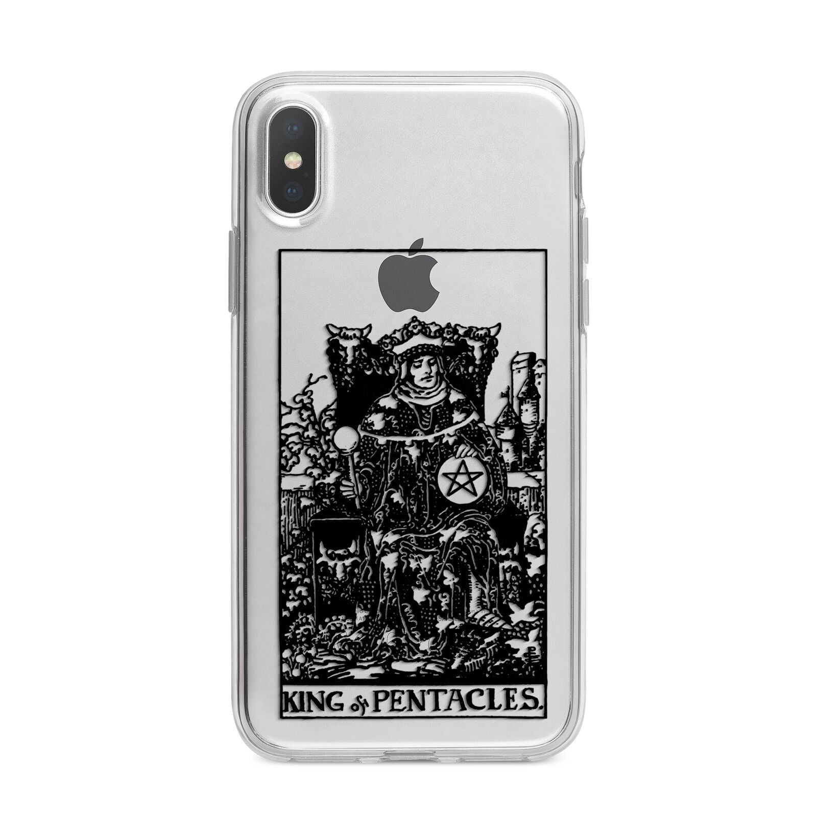 King of Pentacles Monochrome iPhone X Bumper Case on Silver iPhone Alternative Image 1