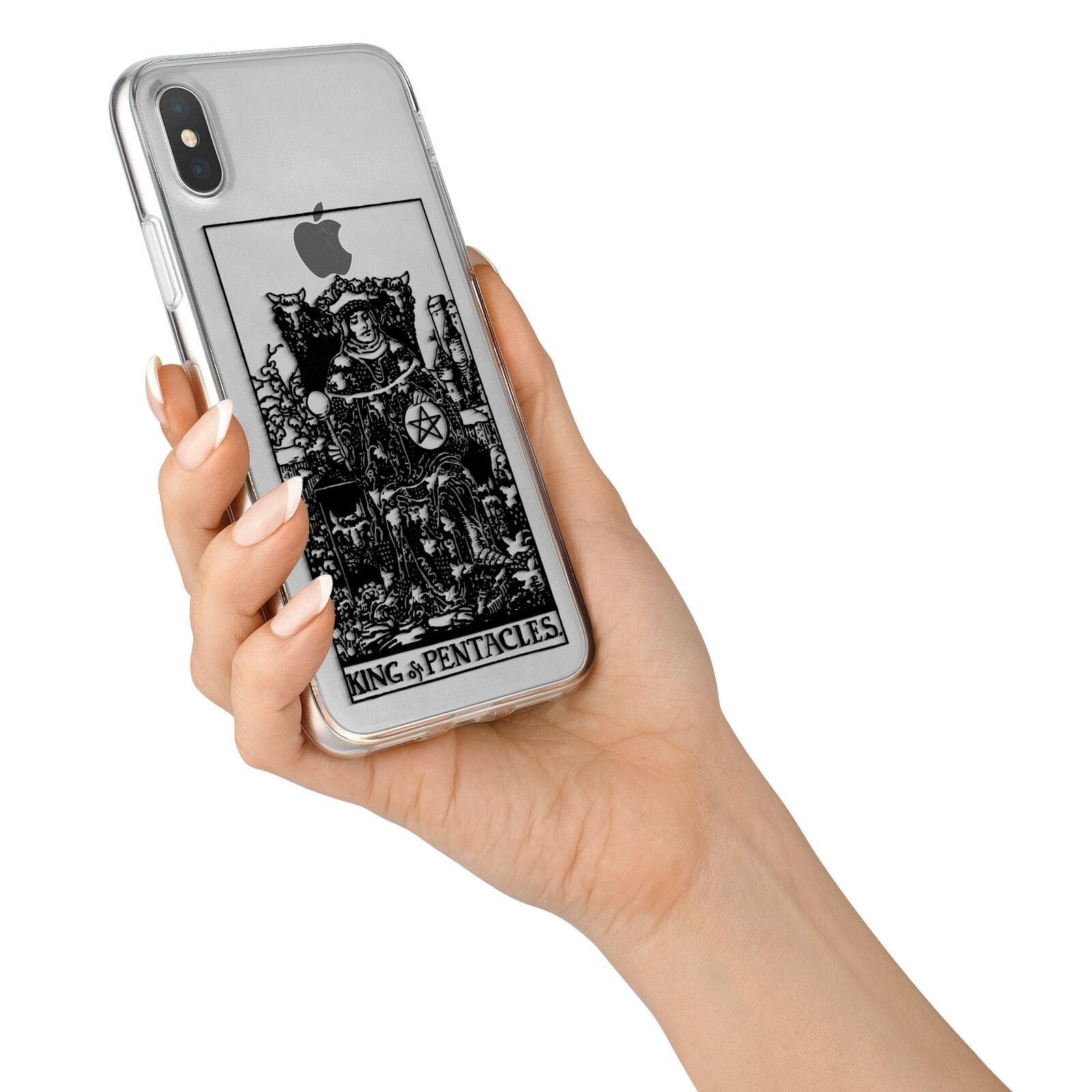 King of Pentacles Monochrome iPhone X Bumper Case on Silver iPhone Alternative Image 2