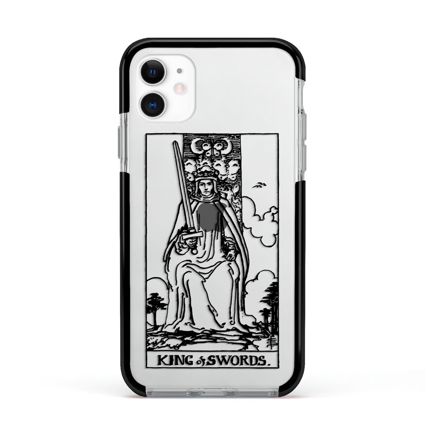 King of Swords Monochrome Apple iPhone 11 in White with Black Impact Case