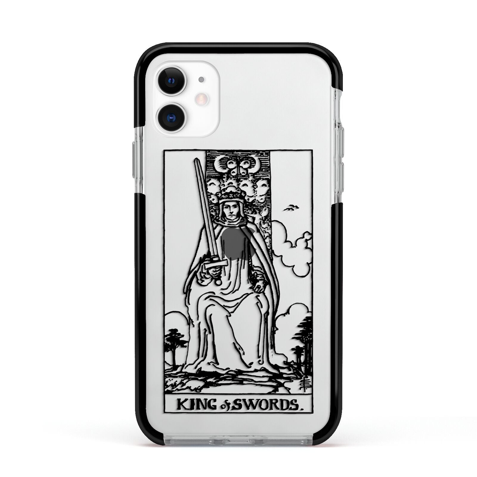 King of Swords Monochrome Apple iPhone 11 in White with Black Impact Case