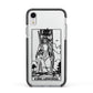King of Swords Monochrome Apple iPhone XR Impact Case Black Edge on Silver Phone