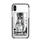 King of Swords Monochrome Apple iPhone Xs Impact Case Black Edge on Silver Phone