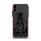 King of Swords Monochrome Apple iPhone Xs Impact Case Pink Edge on Black Phone
