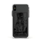 King of Swords Monochrome Apple iPhone Xs Impact Case White Edge on Black Phone