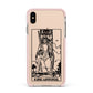 King of Swords Monochrome Apple iPhone Xs Max Impact Case Pink Edge on Gold Phone