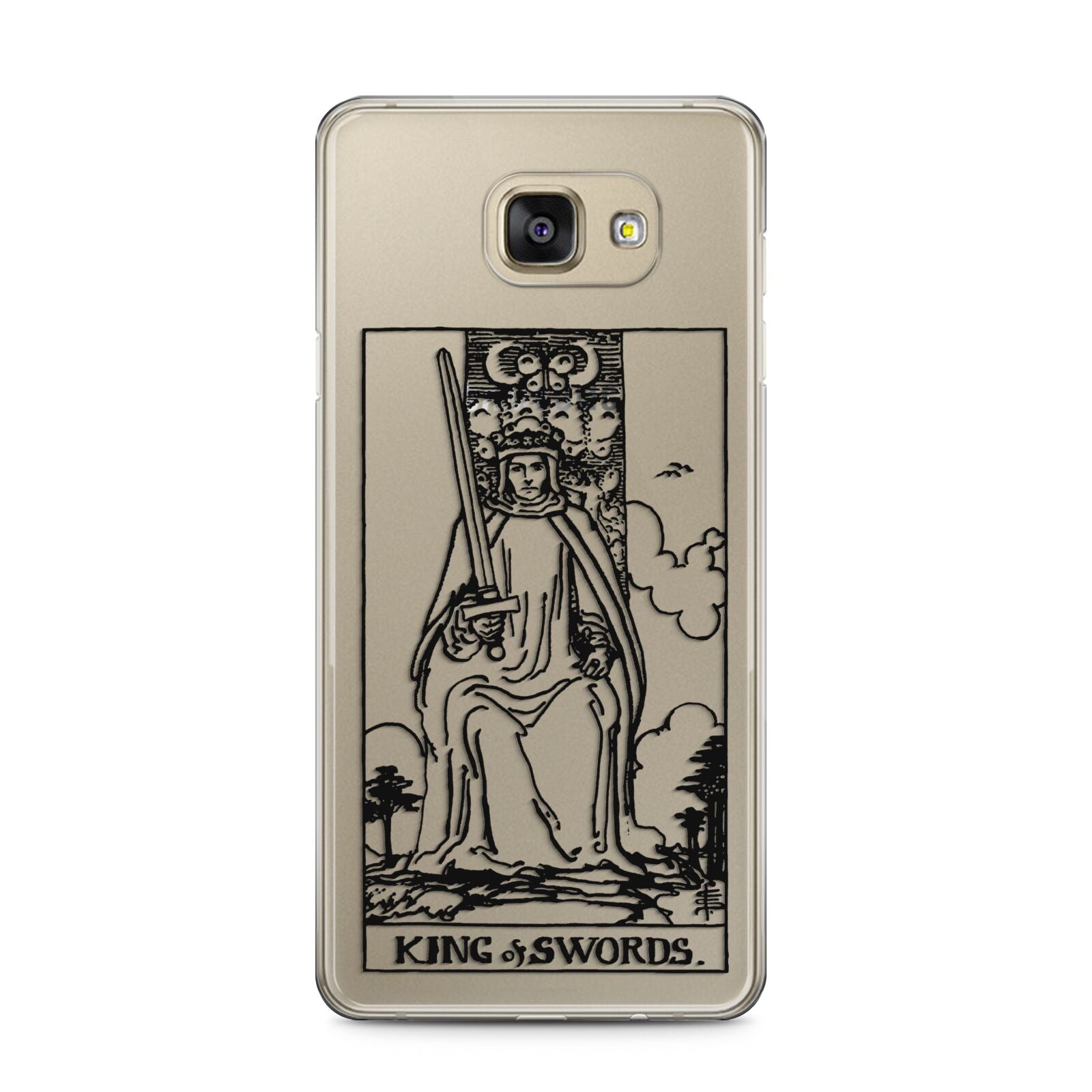 King of Swords Monochrome Samsung Galaxy A5 2016 Case on gold phone