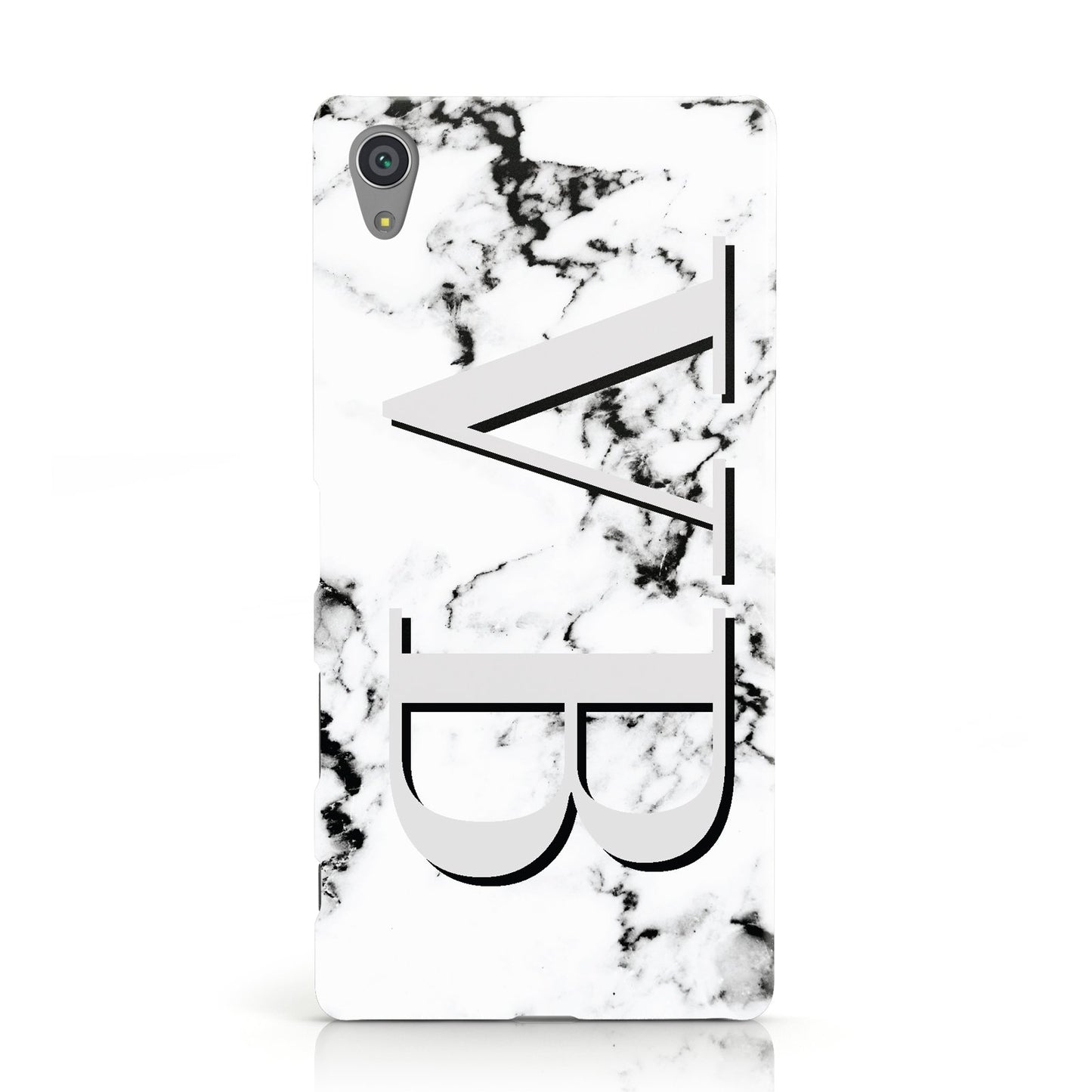 Personalised Landscape Initials With Marble Sony Xperia Case