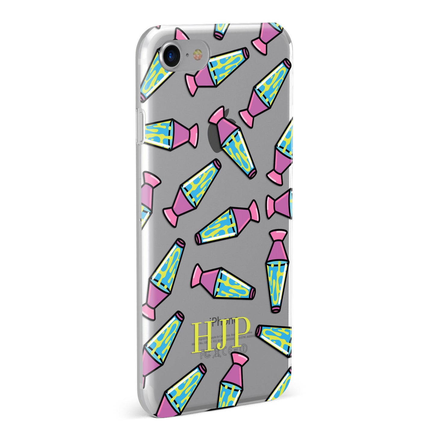 Personalised Lava Lamp Initials Clear Apple iPhone Case Fourty Five Degrees