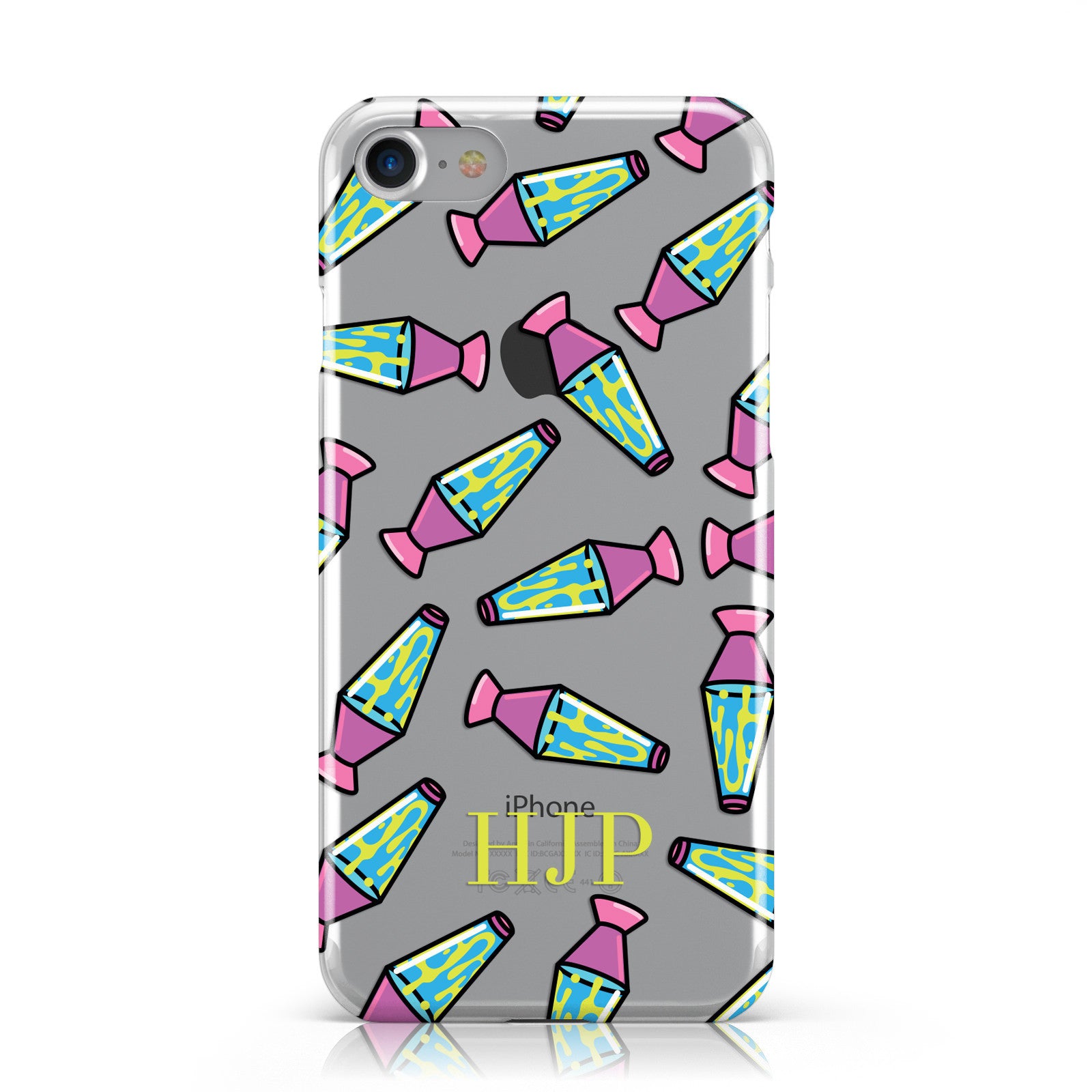 Personalised Lava Lamp Initials Clear Apple iPhone Case