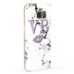 Personalised Lipstick Kiss Initials Marble Samsung Galaxy Case Fourty Five Degrees