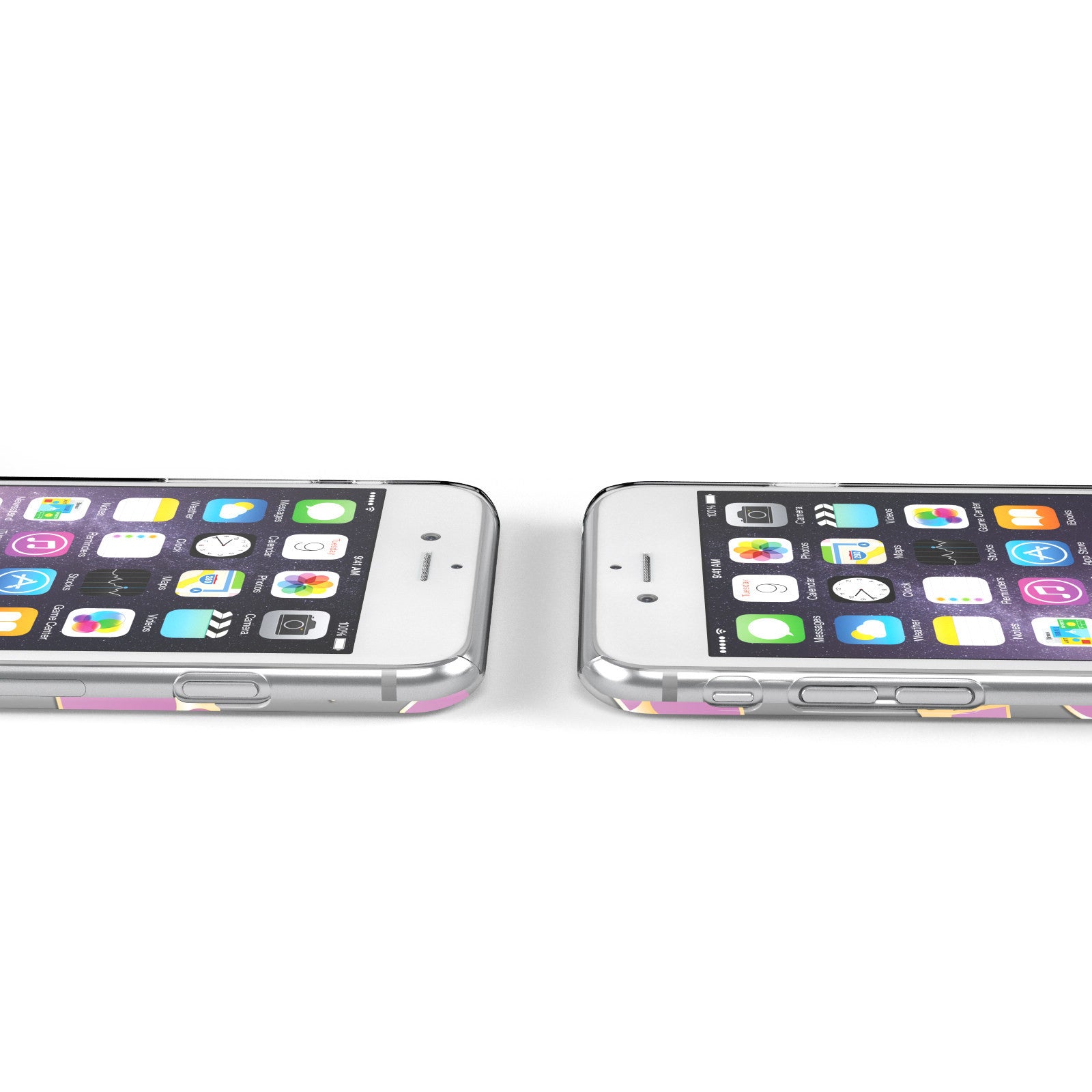 Love Heart Transparent Apple iPhone Case Ports Cutout