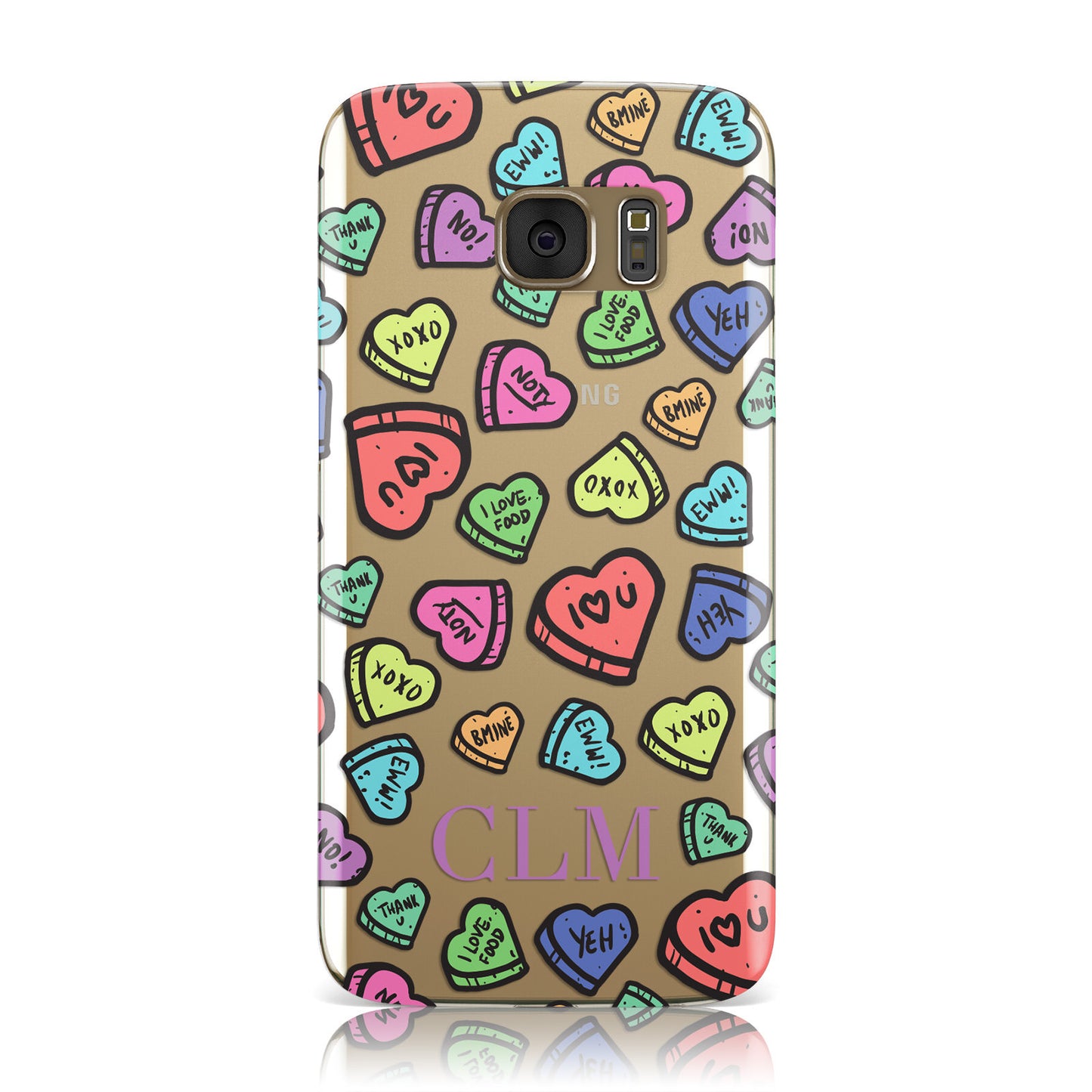 Personalised Love Hearts Initials Samsung Galaxy Case