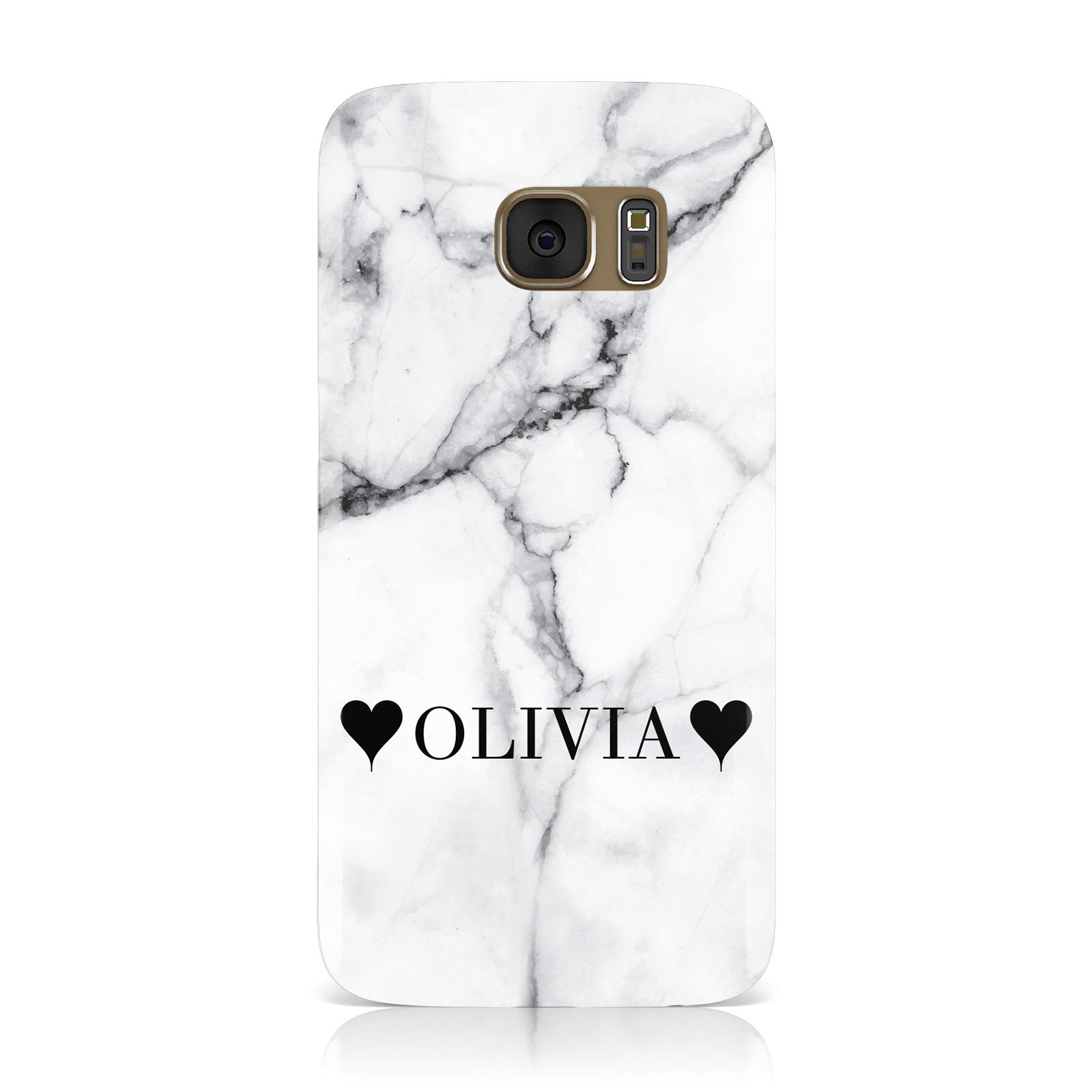 Personalised Love Hearts Marble Name Samsung Galaxy Case