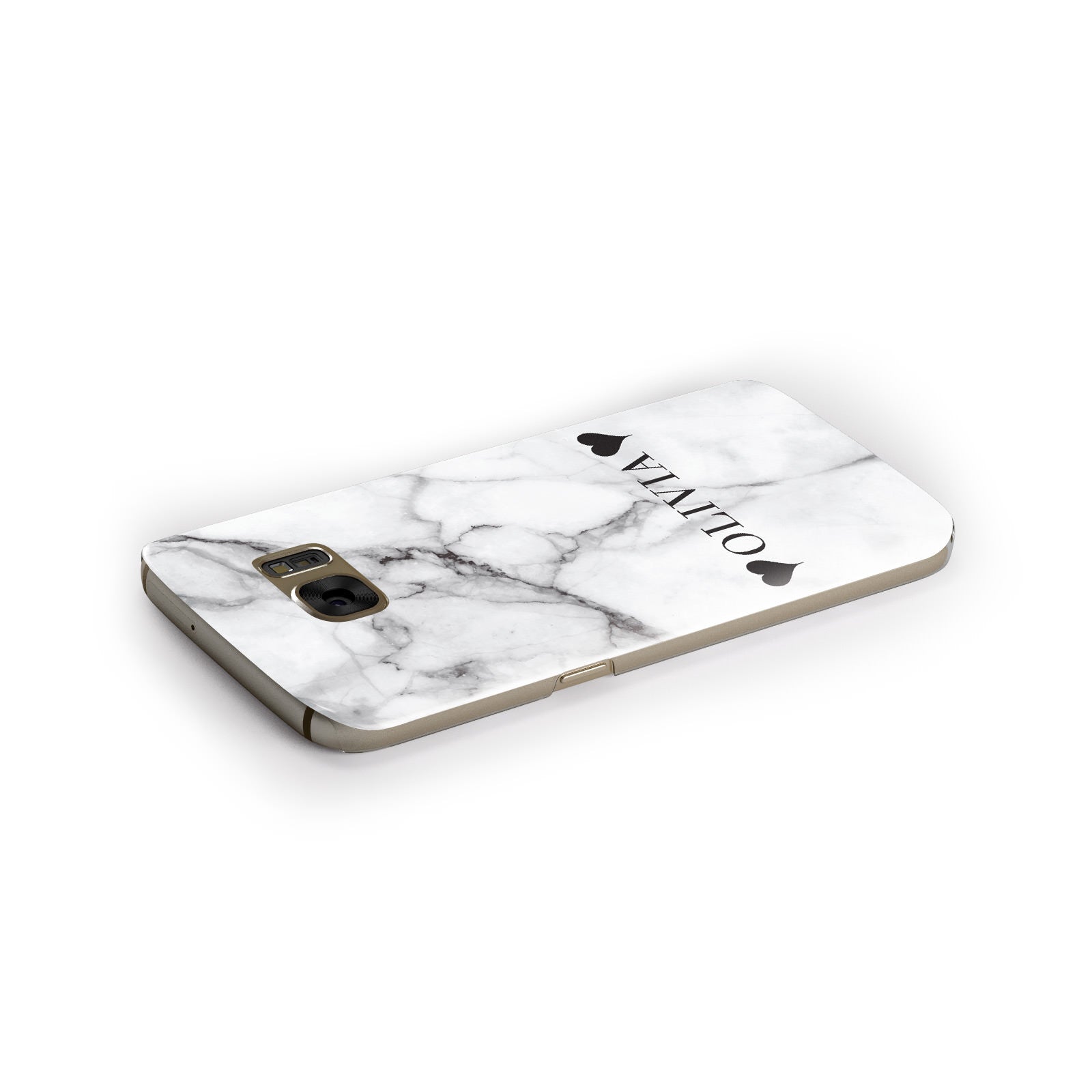 Personalised Love Hearts Marble Name Samsung Galaxy Case Side Close Up