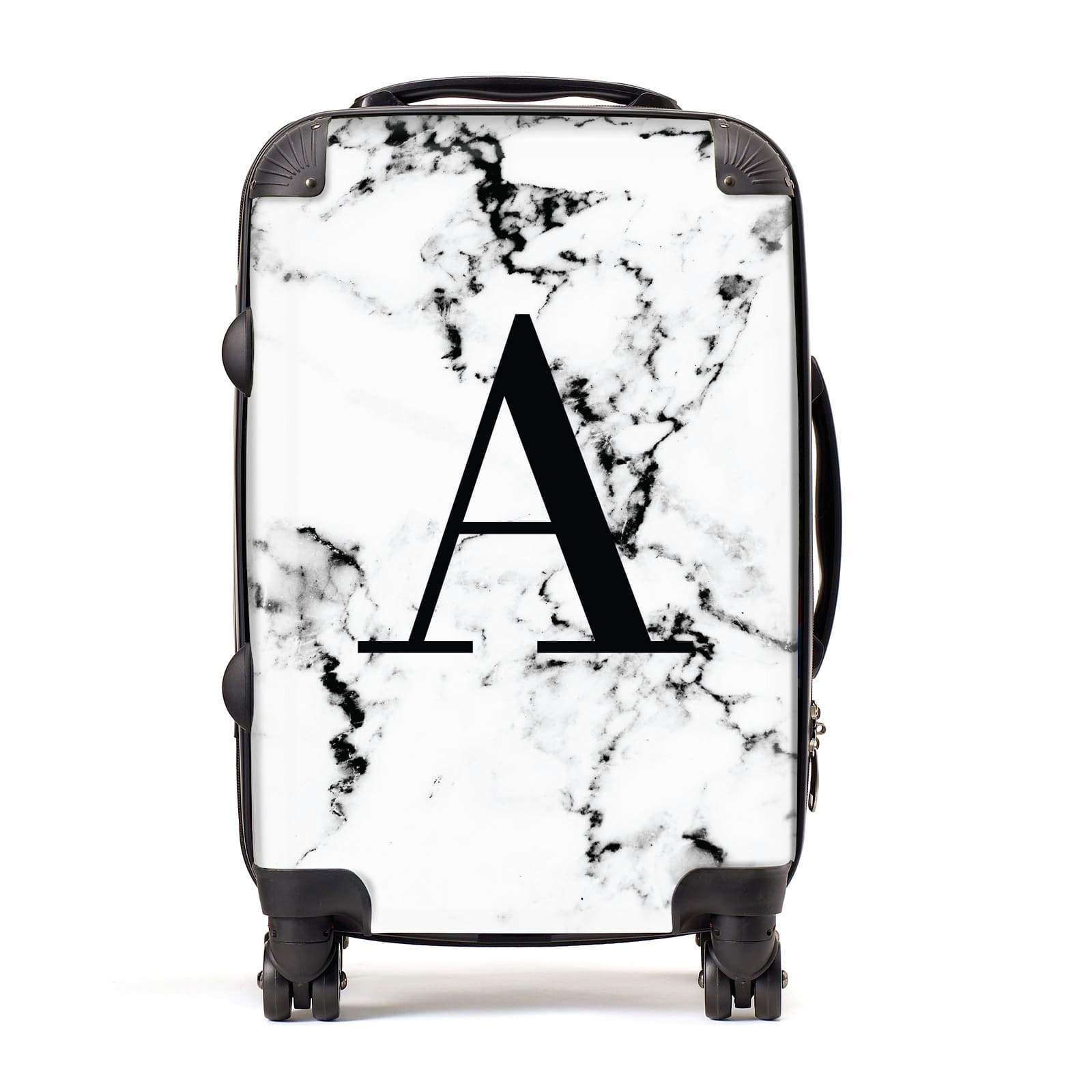 Marble Black Initial Personalised Suitcase
