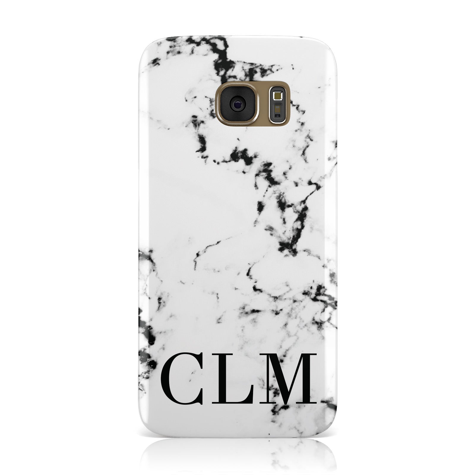 Marble Black Initials Personalised Samsung Galaxy Case