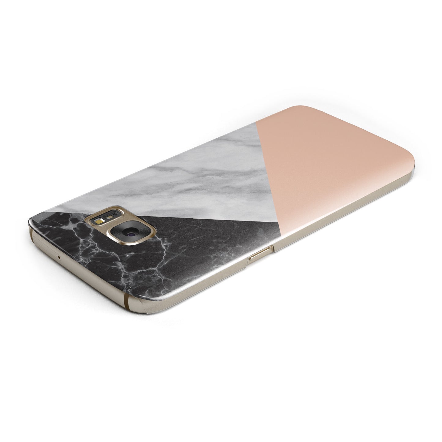 Marble Black White Grey Peach Samsung Galaxy Case Top Cutout
