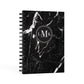 Marble Custom Initials Circle A5 Hardcover Notebook Second Side View