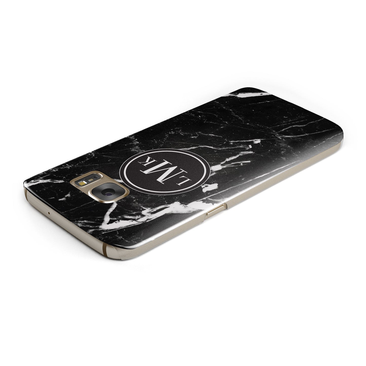 Marble Custom Initials Circle Samsung Galaxy Case Top Cutout