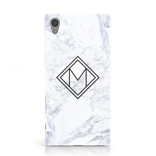 Personalised Marble Customised Initials Sony Xperia Case