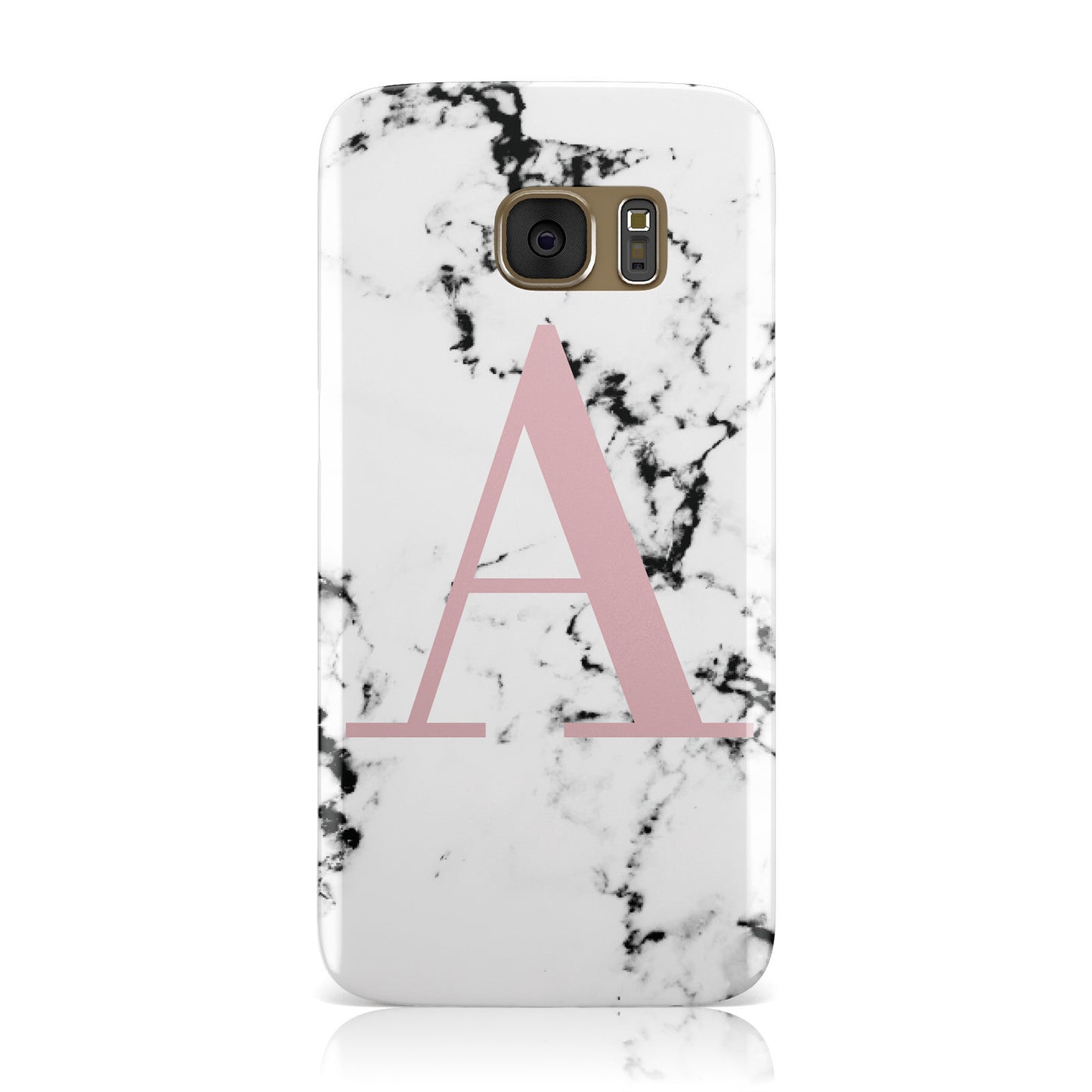 Marble Effect Pink Initial Personalised Samsung Galaxy Case
