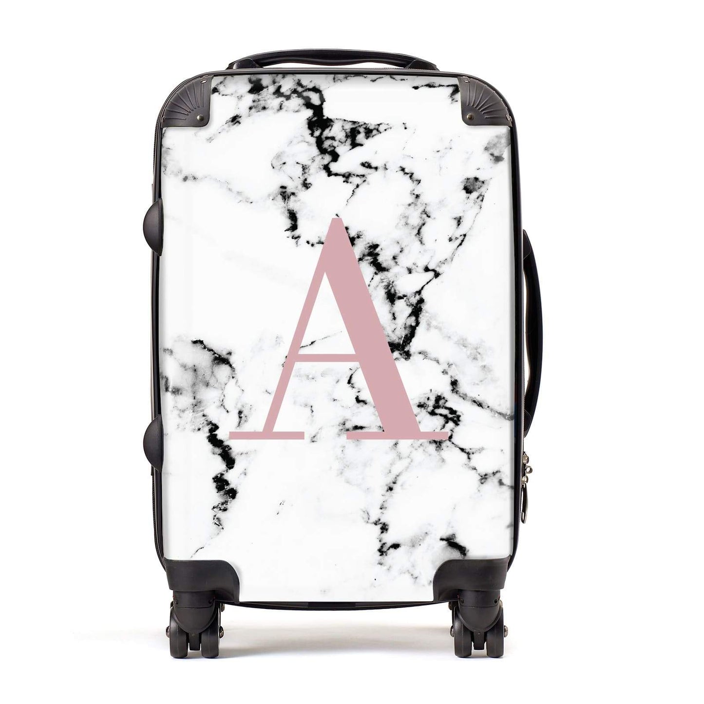 Marble Effect Pink Initial Personalised Suitcase