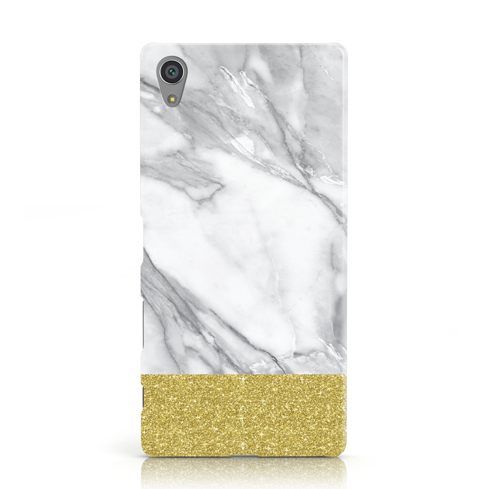 Marble Grey White Gold Sony Xperia Case