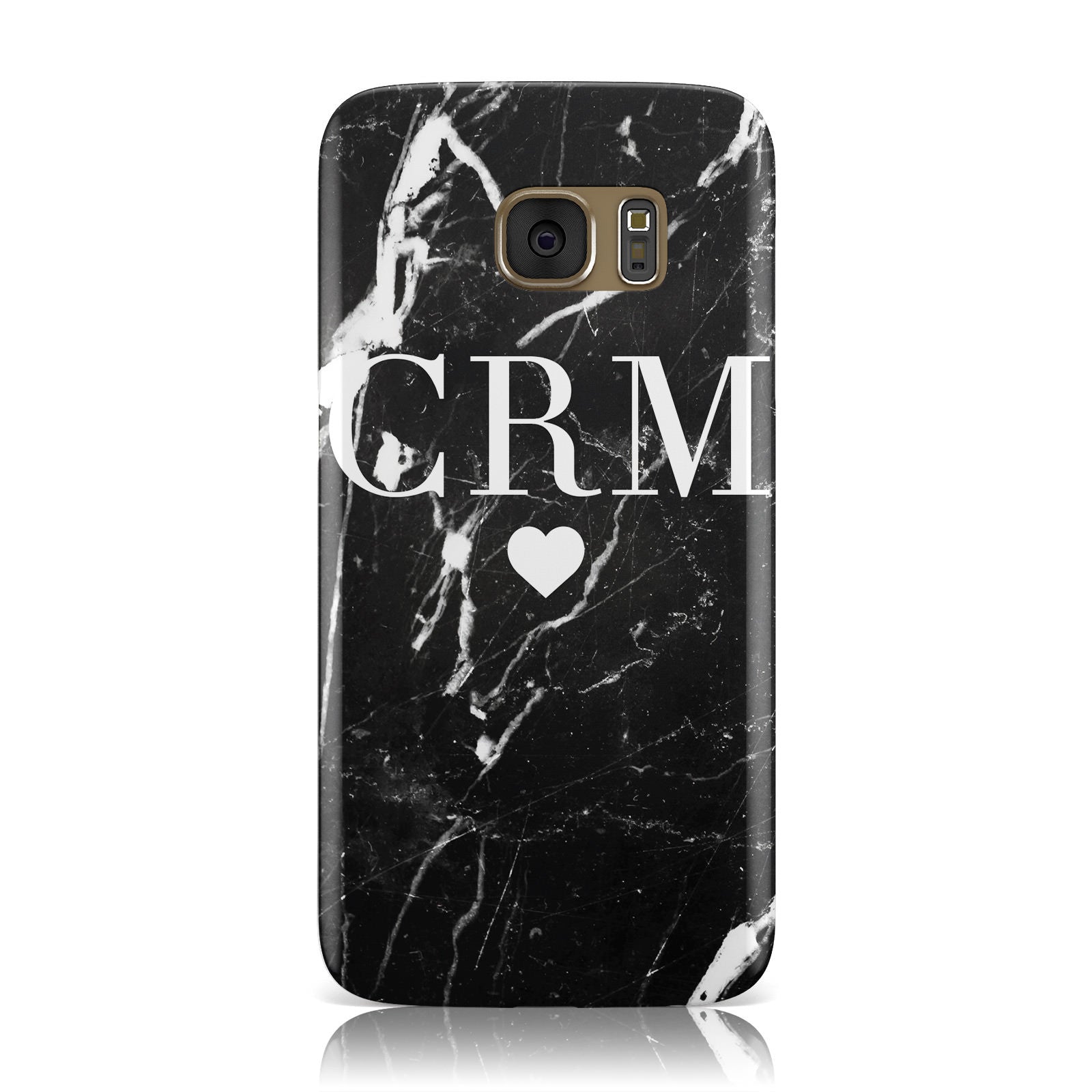 Marble Heart Initials Personalised Samsung Galaxy Case