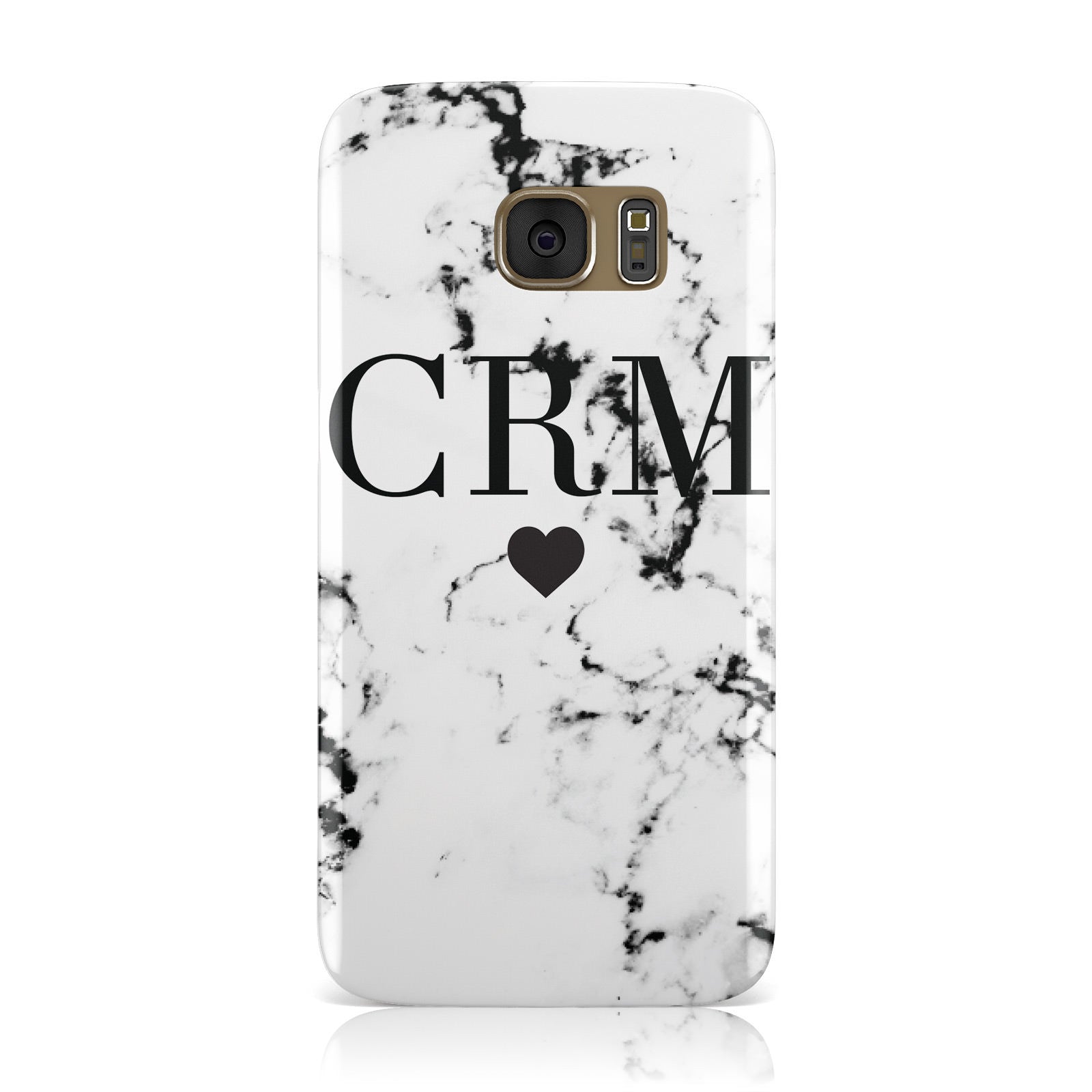 Marble Heart Personalised Initials Samsung Galaxy Case