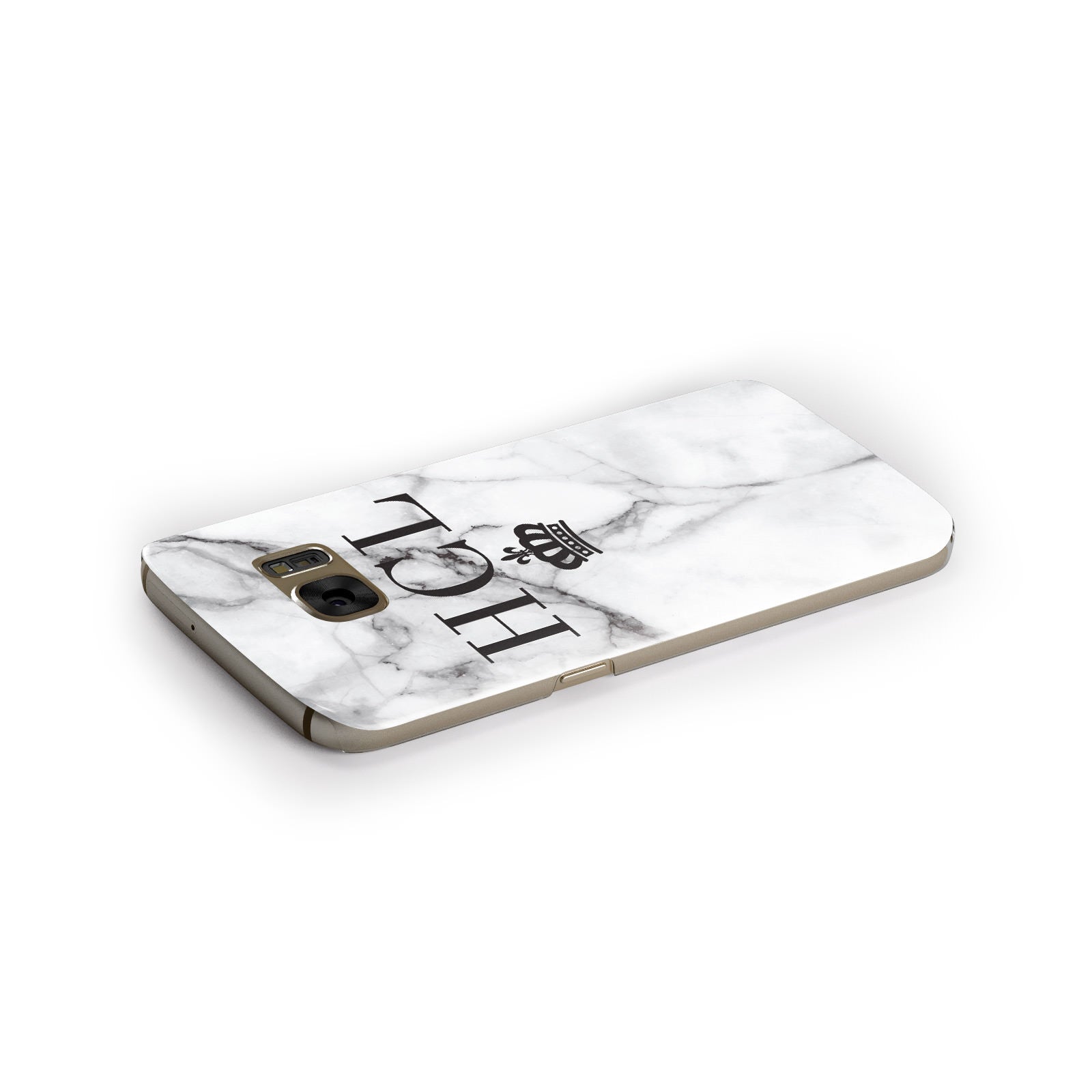 Personalised Marble Initials Crown Custom Samsung Galaxy Case Side Close Up
